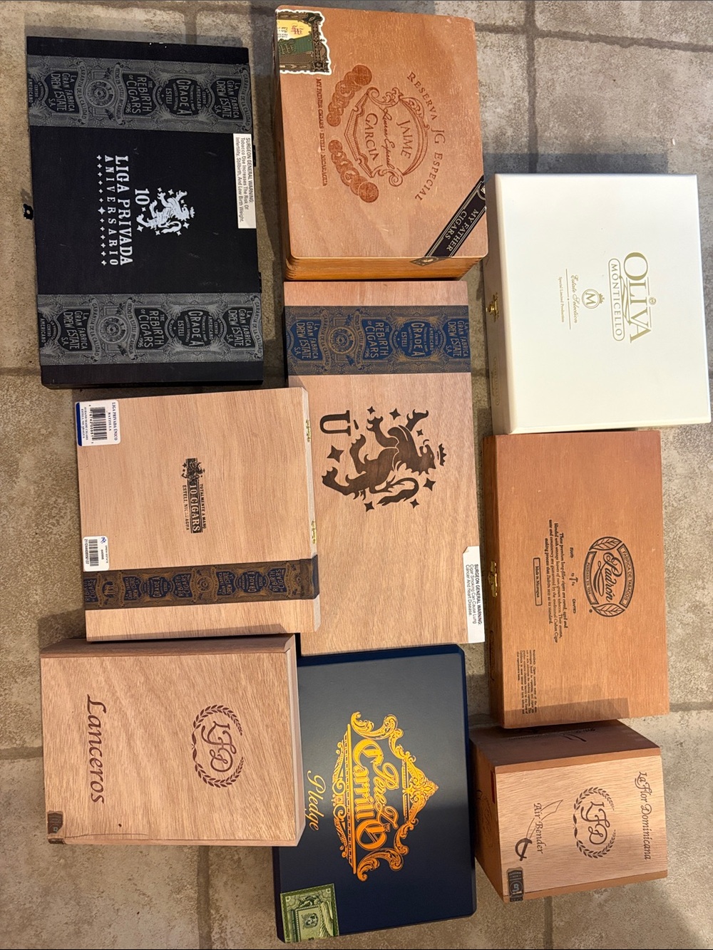 Assorted cigar boxes
